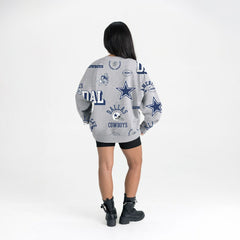 Dallas Cowboys Gameday Couture Women's Always On Repeat Fleece Sweatshirt Heather Gray