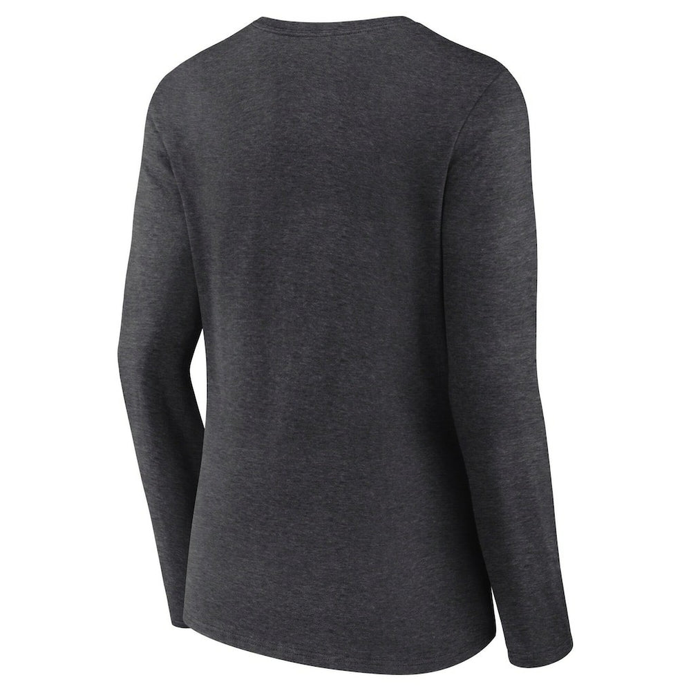 Philadelphia Eagles Women's Super Bowl LIX Quick Pass Long Sleeve V-Neck T-Shirt Heather Charcoal