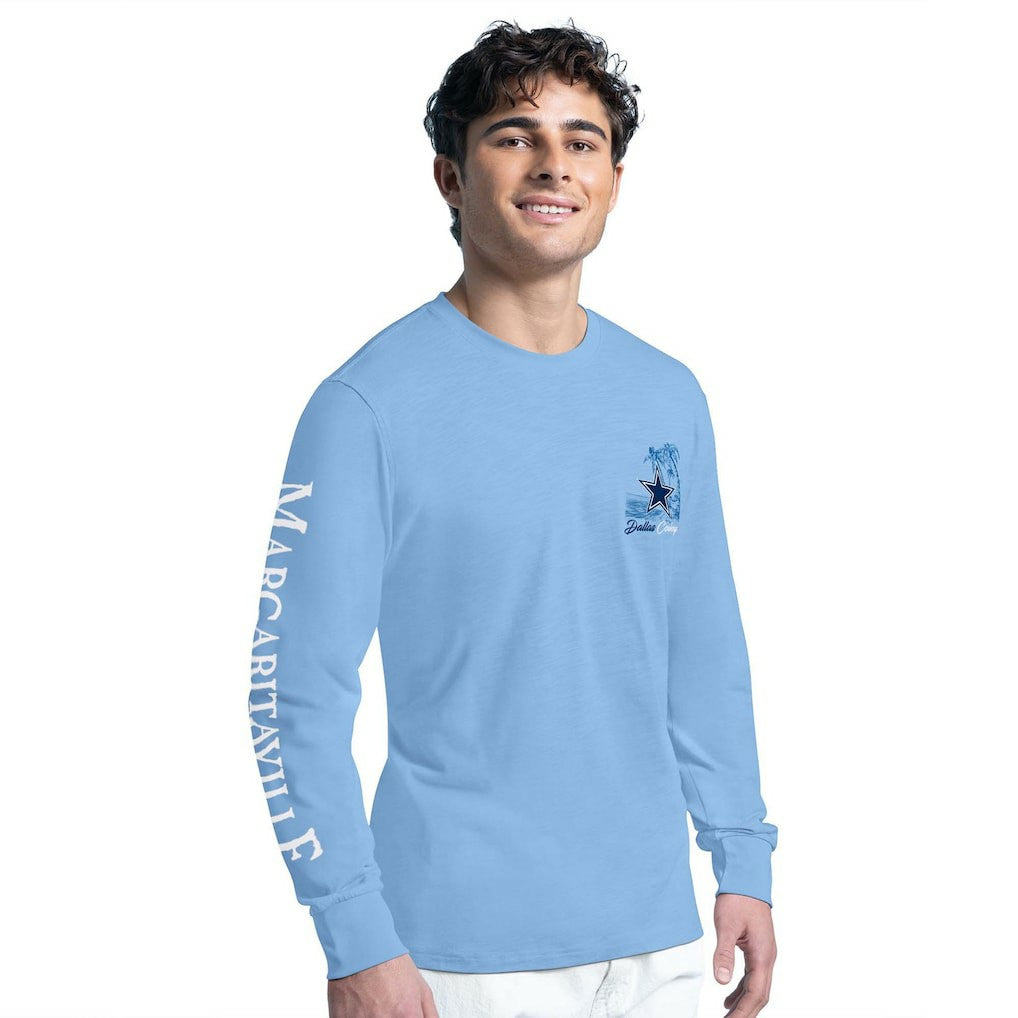 Dallas Cowboys G-III Sports by Carl Banks Margaritaville It's Five O'Clock Somewhere Long Sleeve T-Shirt Light Blue