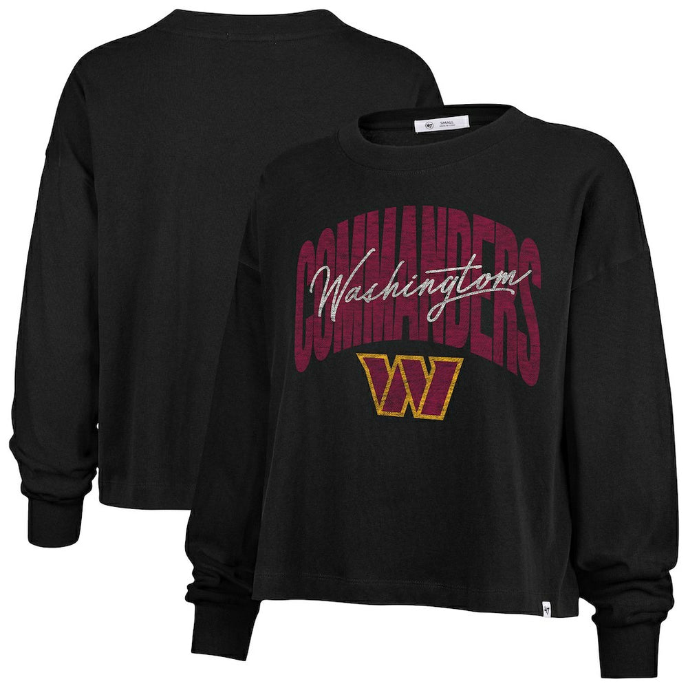 Washington Commanders '47 Women's Plus Size Muse Sydney Long Sleeve T-Shirt Black