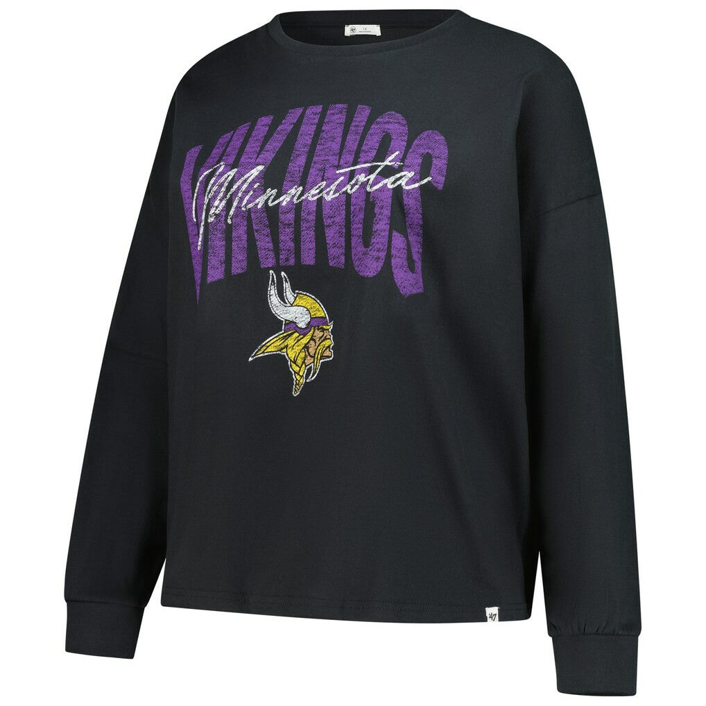 Minnesota Vikings '47 Women's Plus Size Muse Sydney Long Sleeve T-Shirt Black