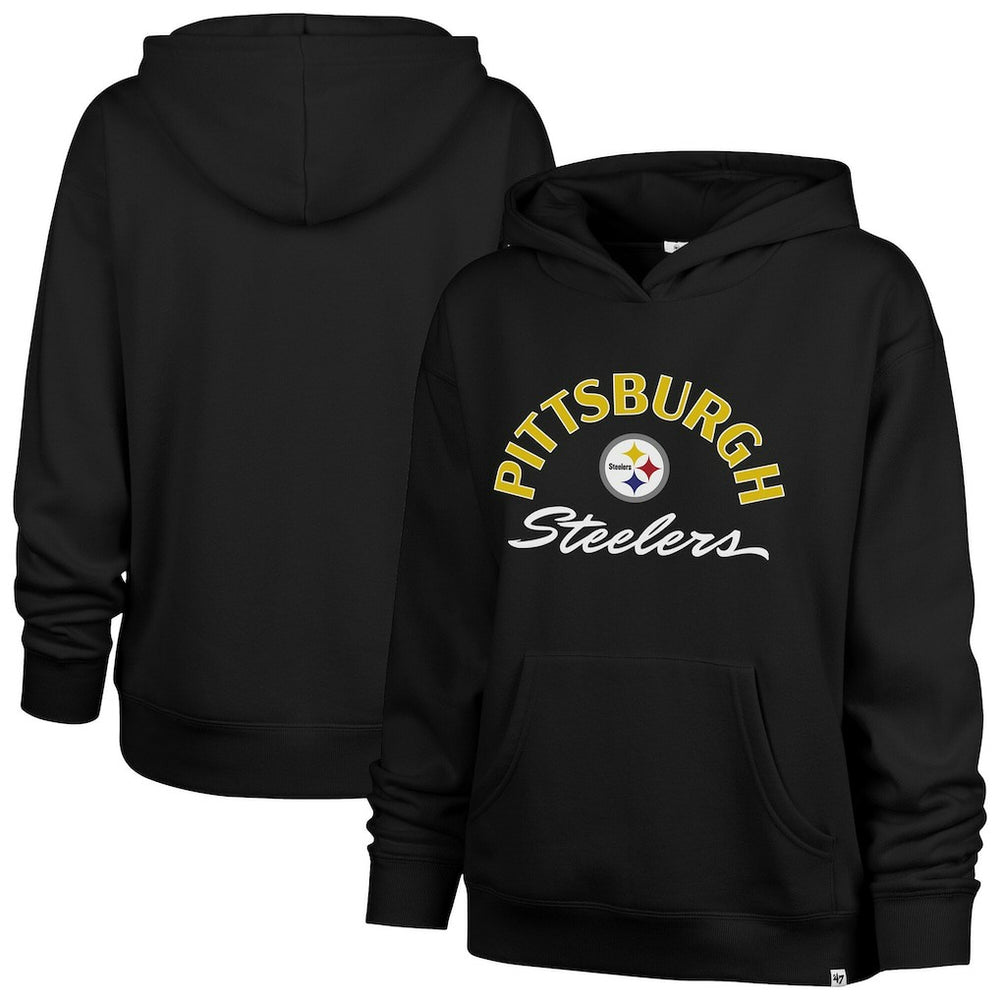 Pittsburgh Steelers '47 Women's Plus Size Whirlwind Naomi Hoodie Black