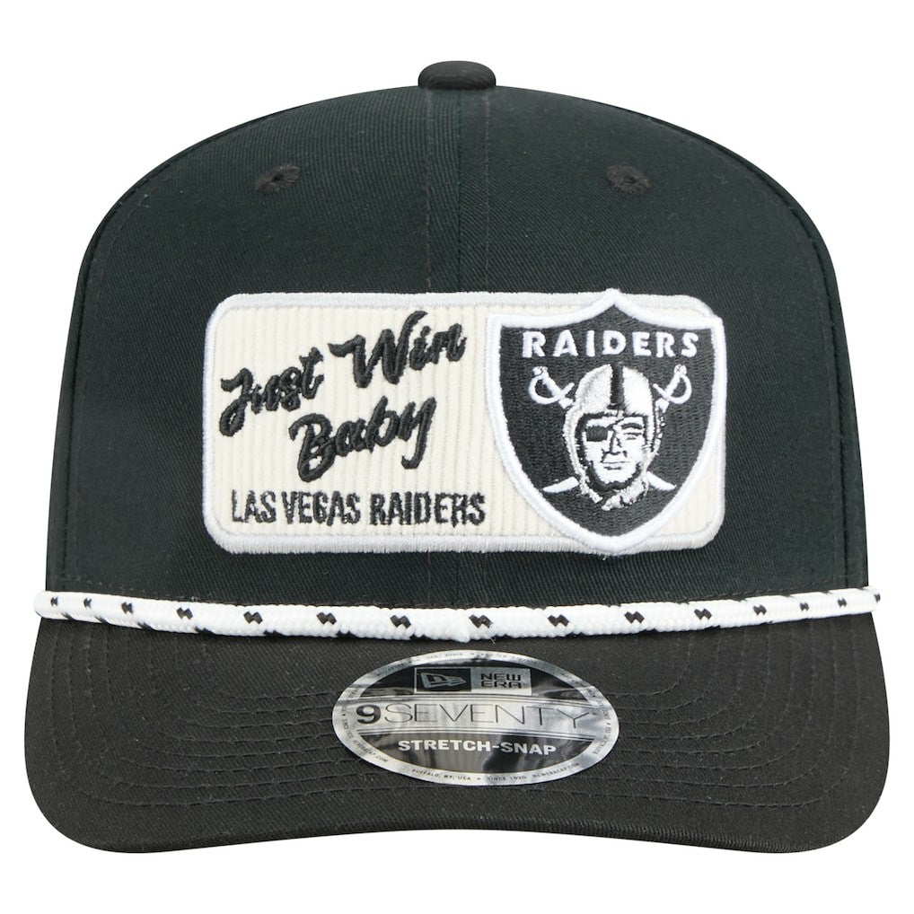 Las Vegas Raiders New Era Chant 9SEVENTY Stretch-Snap Hat Black