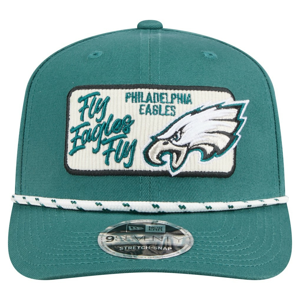 Philadelphia Eagles New Era Chant 9SEVENTY Stretch-Snap Hat Midnight Green