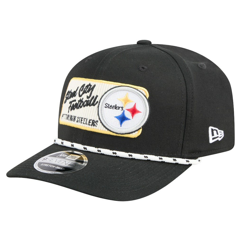 Pittsburgh Steelers New Era Chant 9SEVENTY Stretch-Snap Hat Black