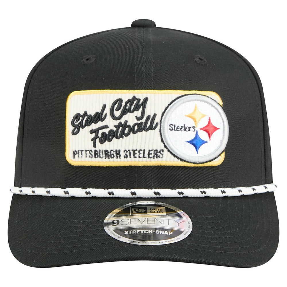 Pittsburgh Steelers New Era Chant 9SEVENTY Stretch-Snap Hat Black