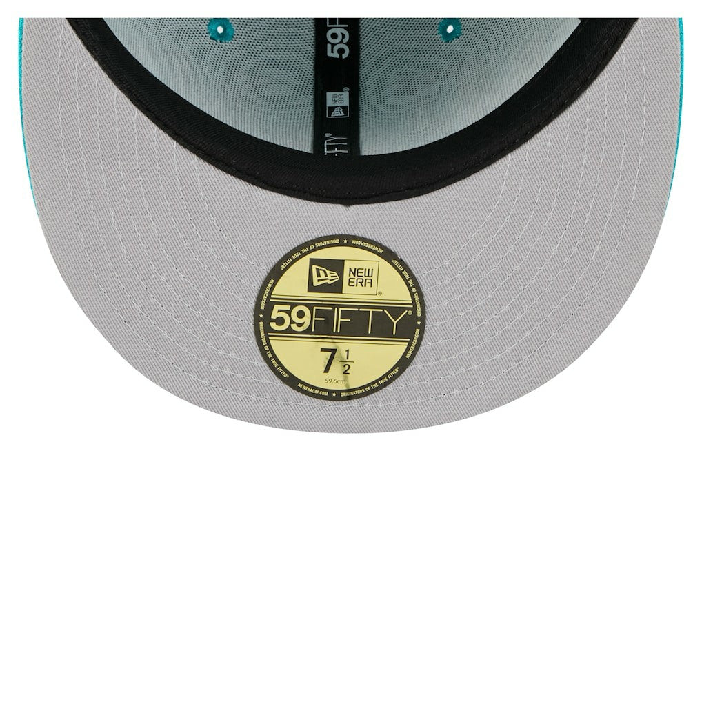 Miami Dolphins New Era Oversized 59FIFTY Fitted Hat Aqua