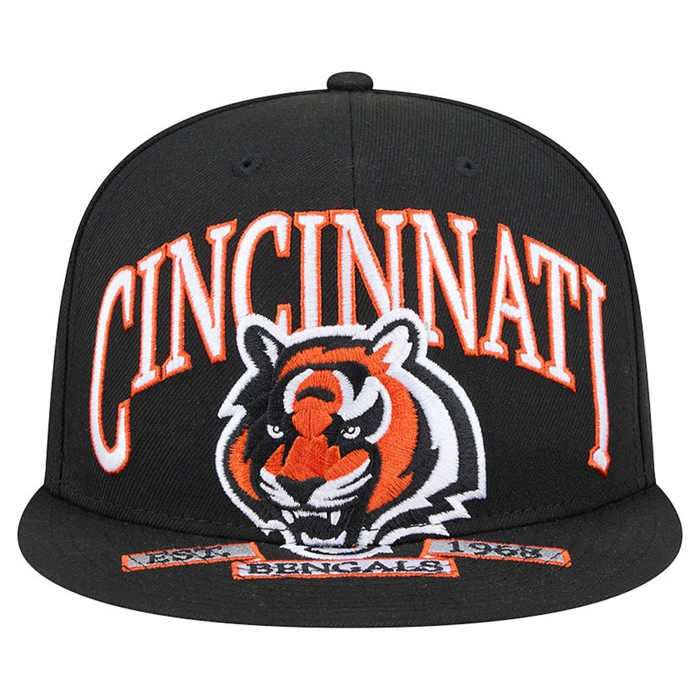 Cincinnati Bengals New Era Head Oversized 59FIFTY Fitted Hat Black