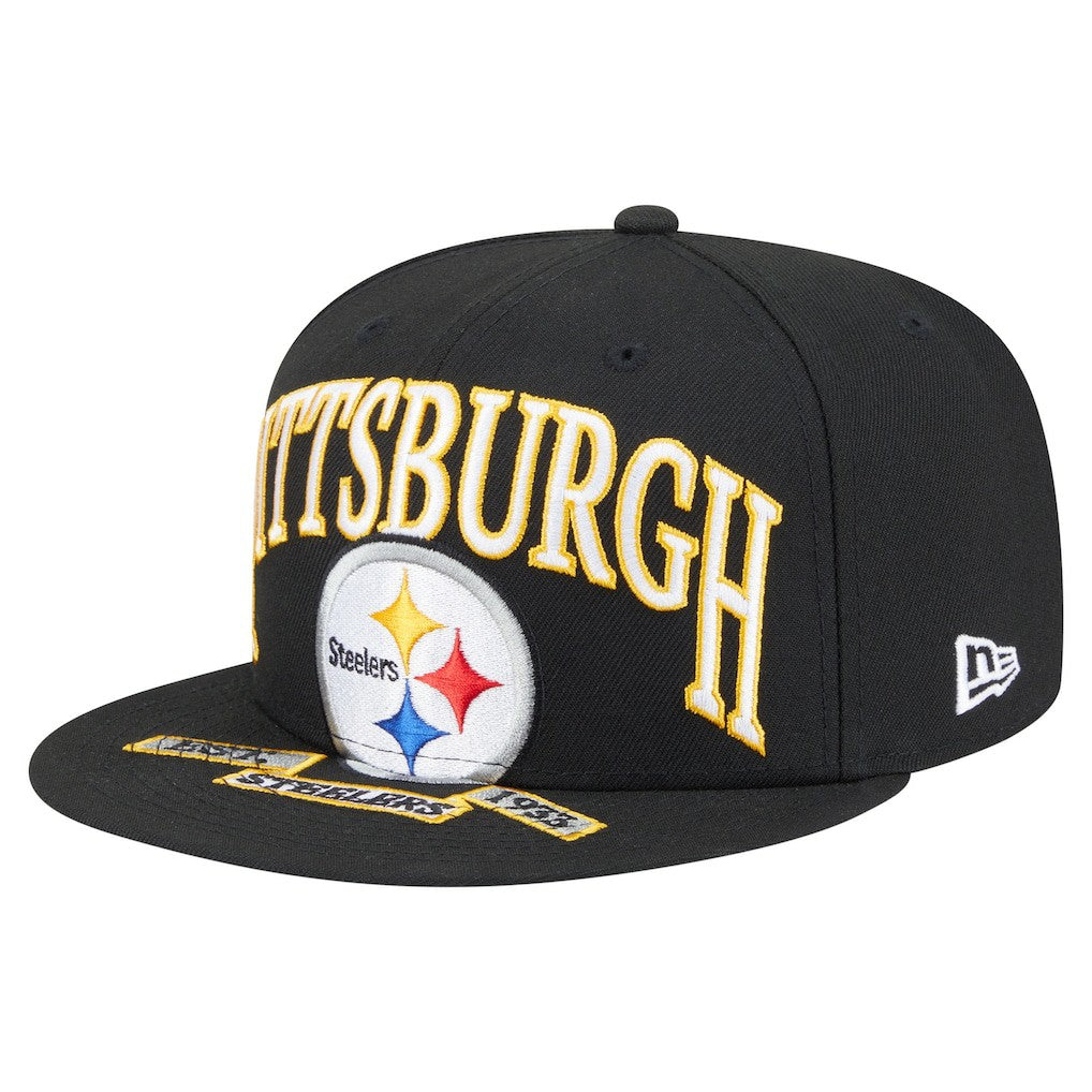Pittsburgh Steelers New Era Oversized 59FIFTY Fitted Hat Black