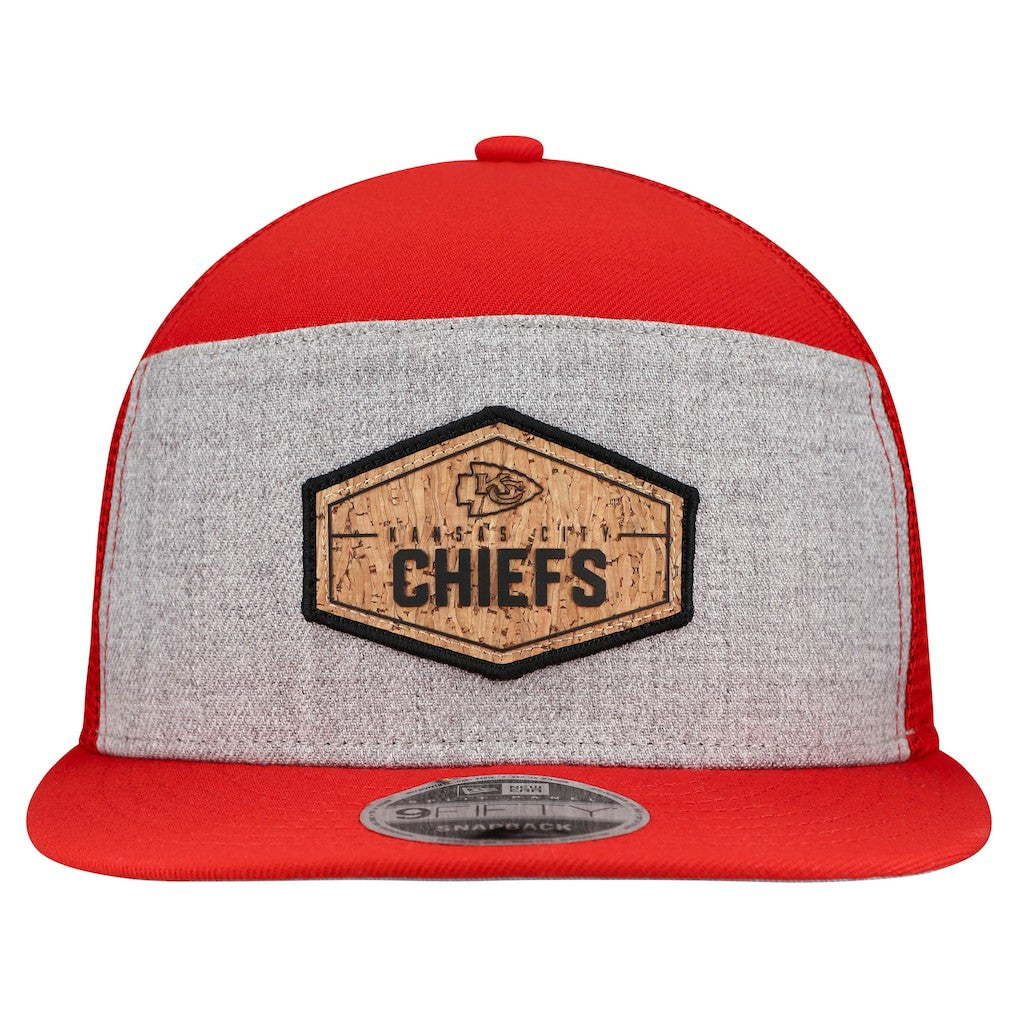 Kansas City Chiefs New Era Cork Split Panel 9FIFTY Trucker Snapback Hat Gray/Red