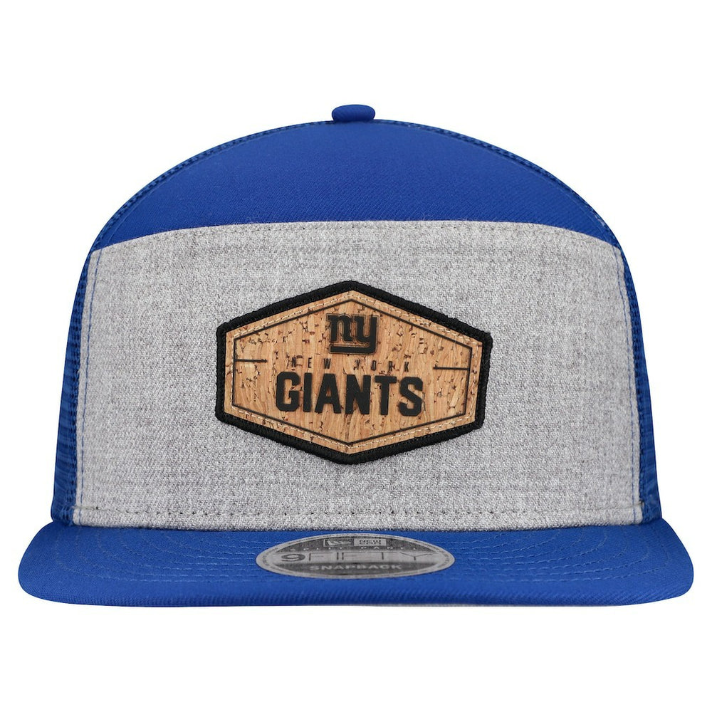 New York Giants New Era Cork Split Panel 9FIFTY Trucker Snapback Hat Gray/Royal