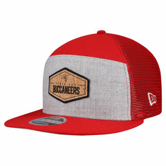 Tampa Bay Buccaneers New Era Cork Split Panel 9FIFTY Trucker Snapback Hat Gray/Red
