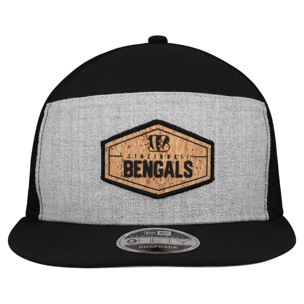 Cincinnati Bengals New Era Cork Split Panel 9FIFTY Trucker Snapback Hat Gray/Black