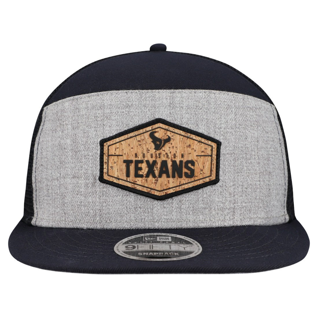Houston Texans New Era Cork Split Panel 9FIFTY Trucker Snapback Hat Gray/Navy