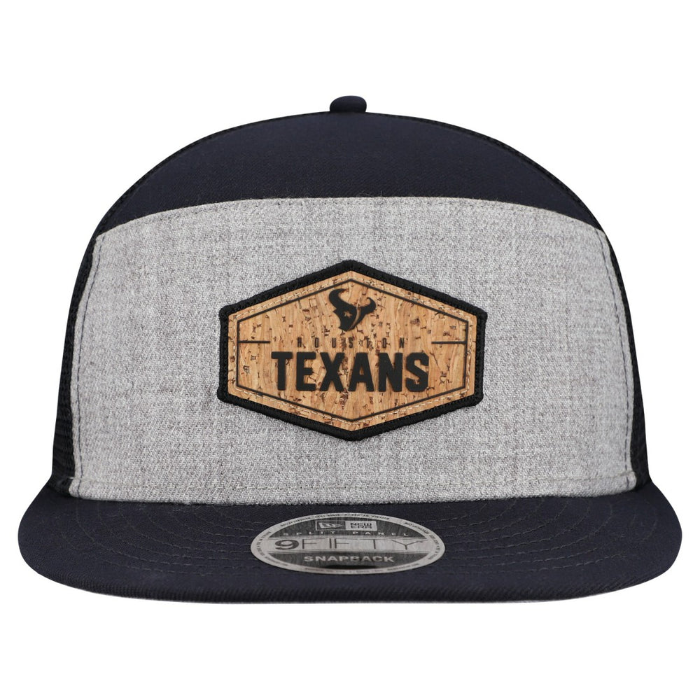Houston Texans New Era Cork Split Panel 9FIFTY Trucker Snapback Hat Gray/Navy