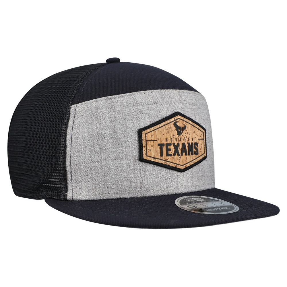 Houston Texans New Era Cork Split Panel 9FIFTY Trucker Snapback Hat Gray/Navy