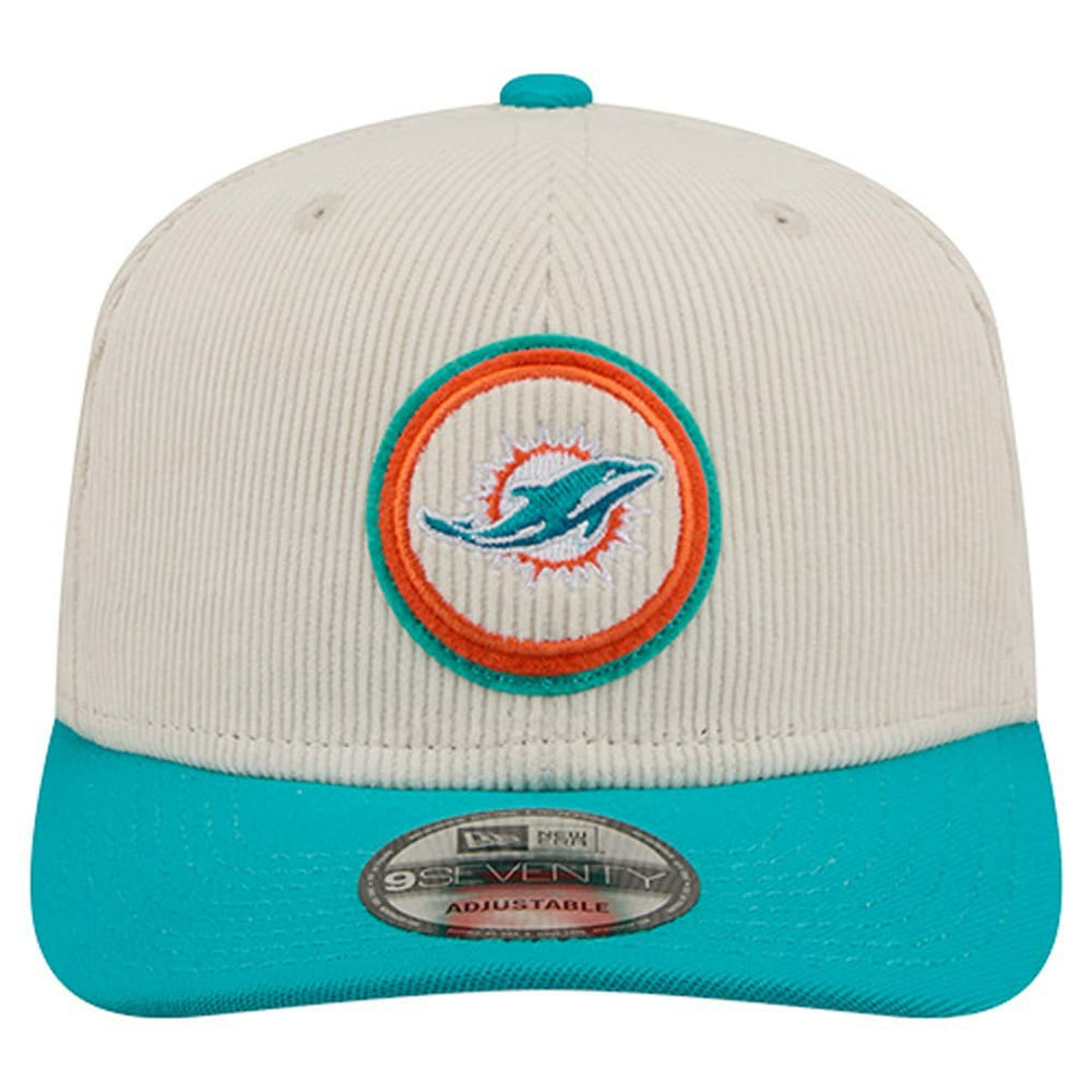 Miami Dolphins New Era Loyal Corduroy 9SEVENTY Adjustable Hat Stone
