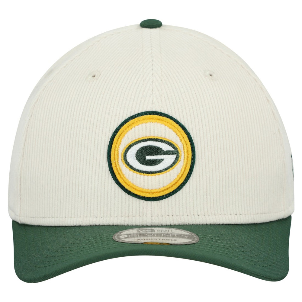 Green Bay Packers New Era Loyal Corduroy 9SEVENTY Adjustable Hat Stone