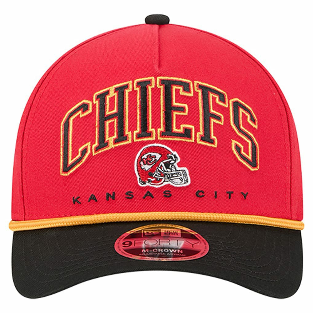Kansas City Chiefs New Era Arch COOLERA 9FORTY A-Frame M-Crown Adjustable Hat Red