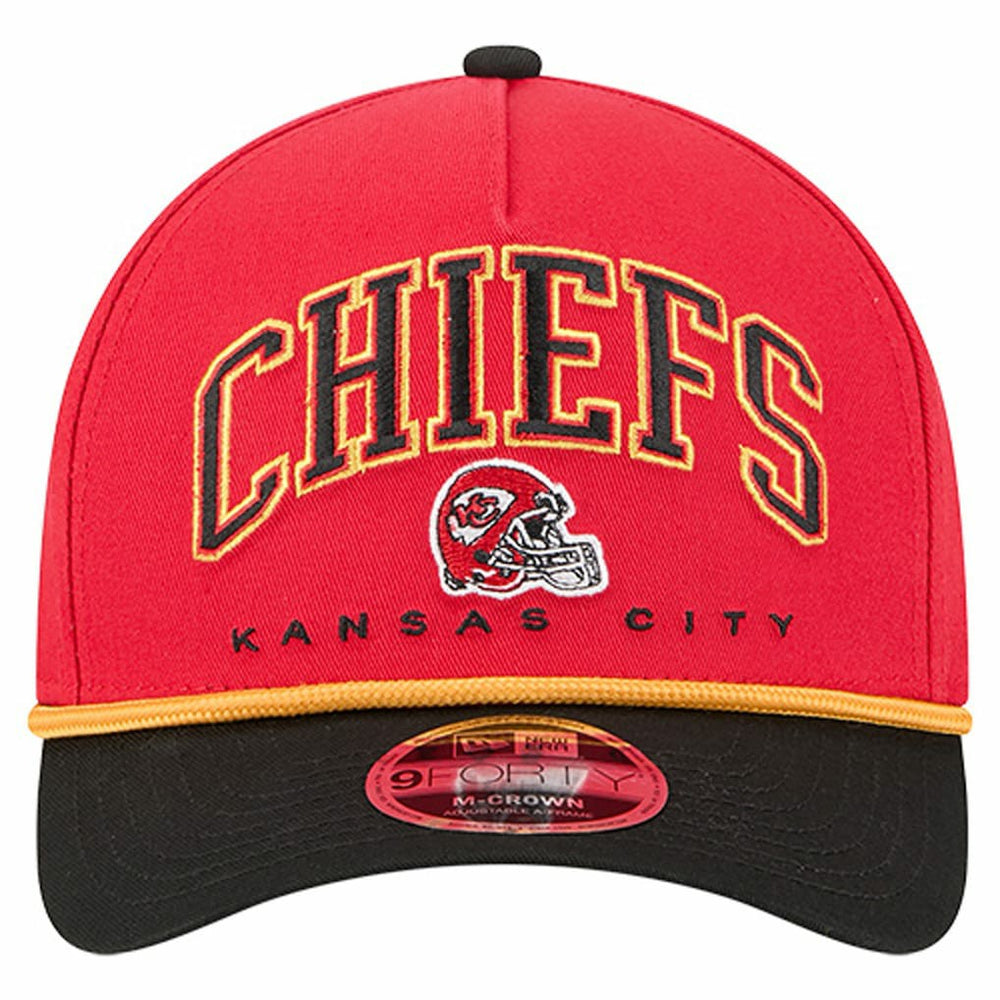 Kansas City Chiefs New Era Arch COOLERA 9FORTY A-Frame M-Crown Adjustable Hat Red