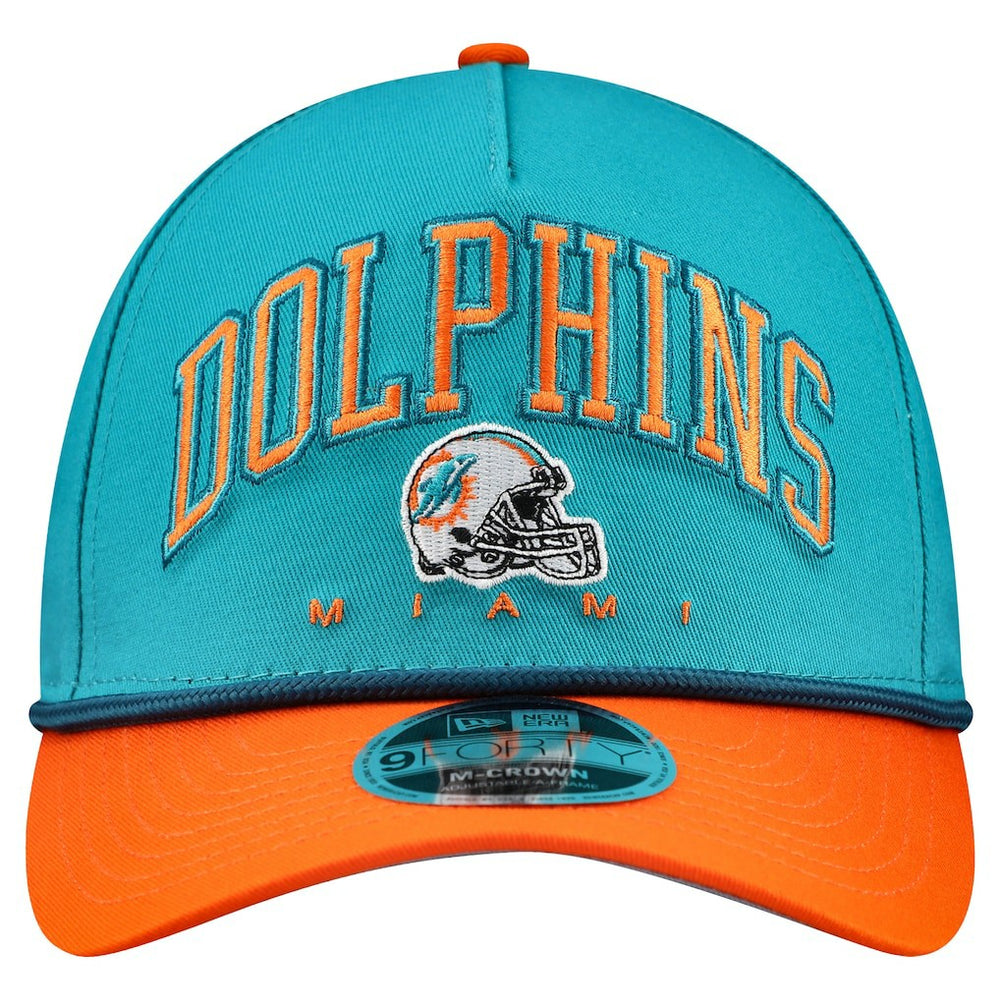 Miami Dolphins New Era Arch COOLERA 9FORTY A-Frame M-Crown Adjustable Hat Aqua