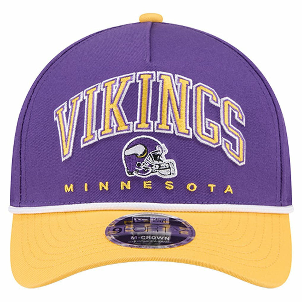 Minnesota Vikings New Era Arch COOLERA 9FORTY A-Frame M-Crown Adjustable Hat Purple