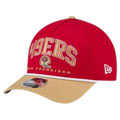 San Francisco 49ers New Era Throwback Arch COOLERA 9FORTY A-Frame M-Crown Adjustable Hat Scarlet