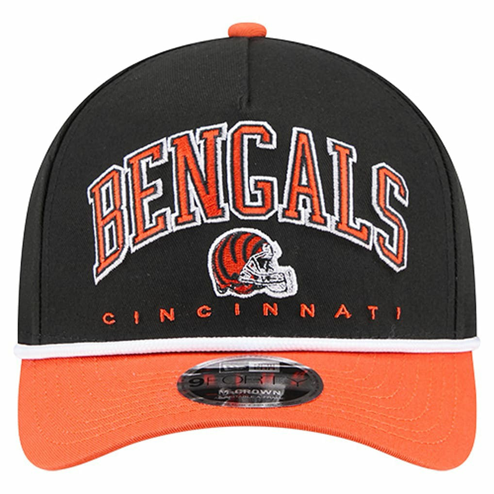 Cincinnati Bengals New Era Arch COOLERA 9FORTY A-Frame M-Crown Adjustable Hat Black