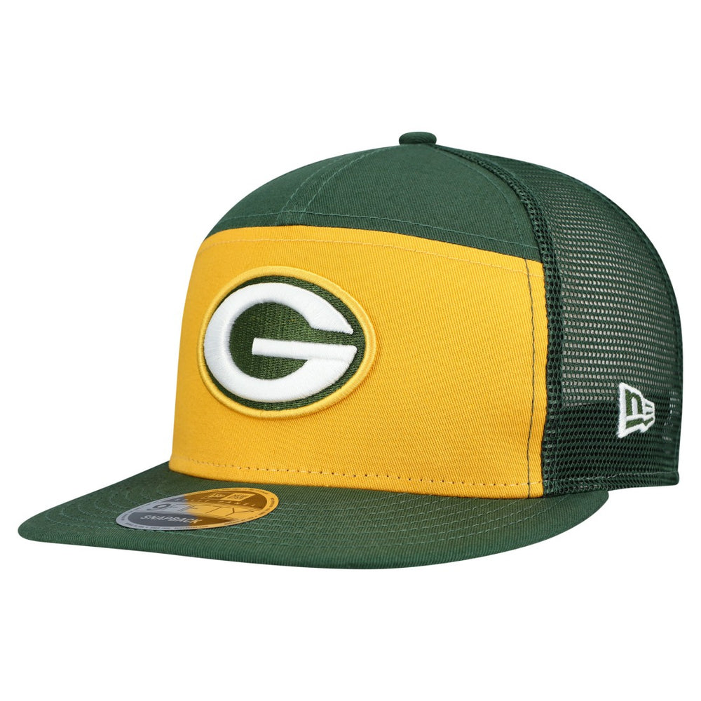 Green Bay Packers New Era Outdoor Split Panel 9FIFTY Snapback Hat Gold/Green