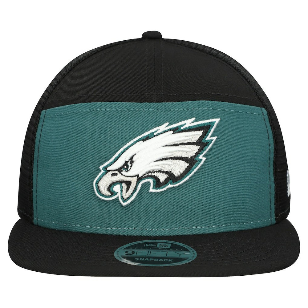 Philadelphia Eagles New Era Outdoor Split Panel 9FIFTY Snapback Hat Midnight Green/Black