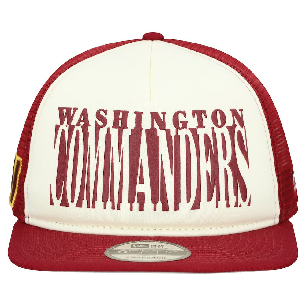Washington Commanders New Era Cutout A-Frame 9FIFTY Snapback Hat Cream/Burgundy