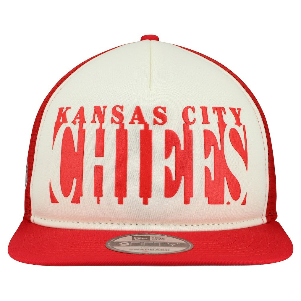 Kansas City Chiefs New Era Cutout A-Frame 9FIFTY Snapback Hat Cream/Red