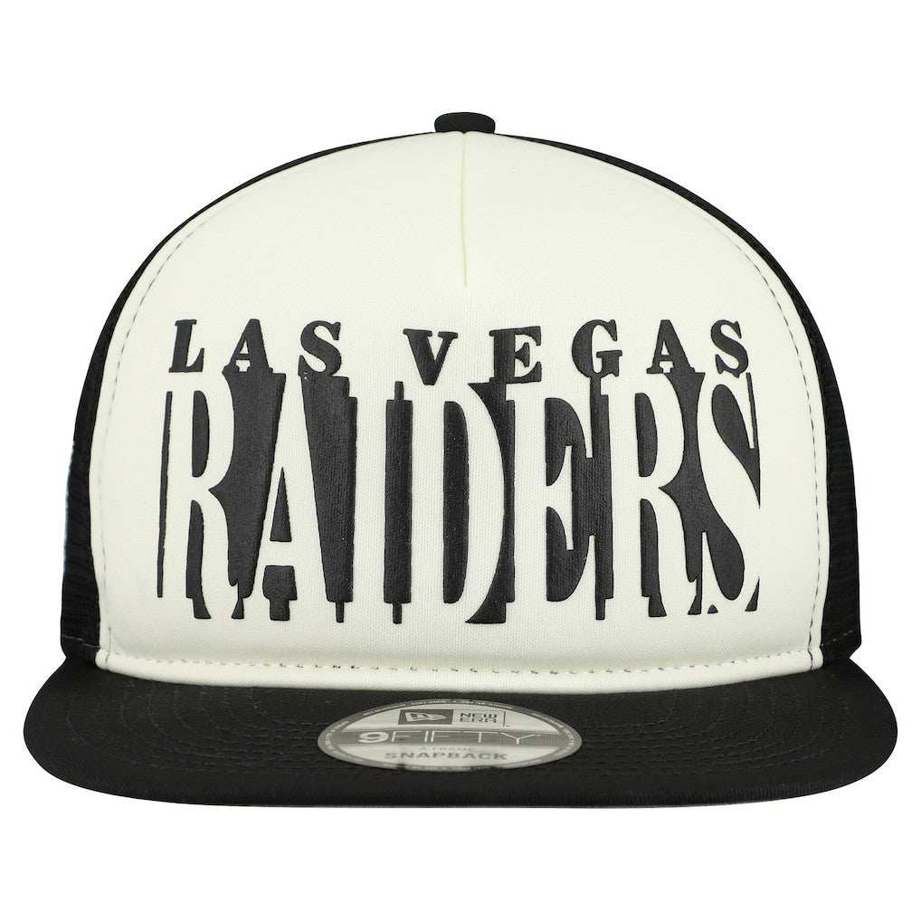 Las Vegas Raiders New Era Cutout A-Frame 9FIFTY Snapback Hat Cream/Black