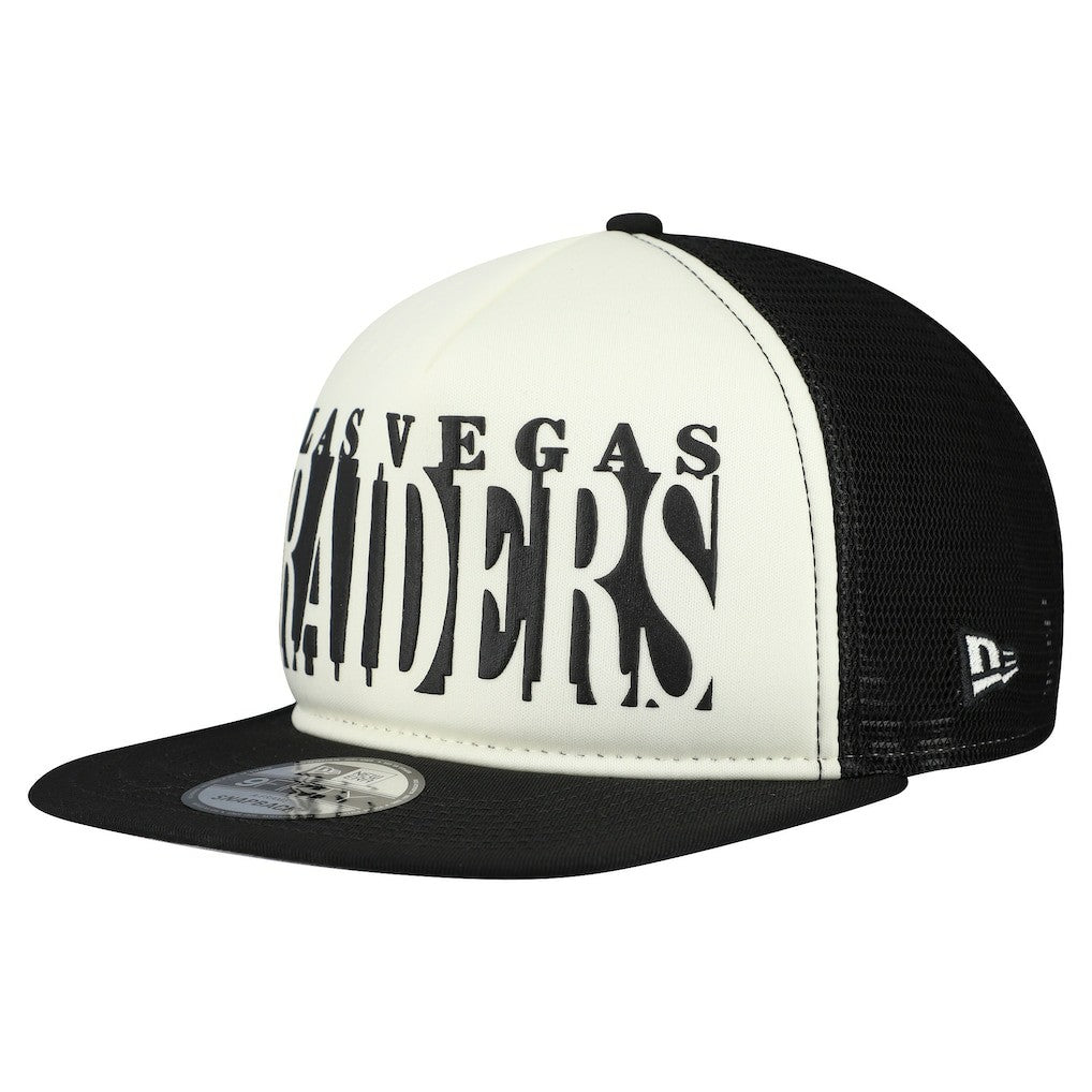 Las Vegas Raiders New Era Cutout A-Frame 9FIFTY Snapback Hat Cream/Black