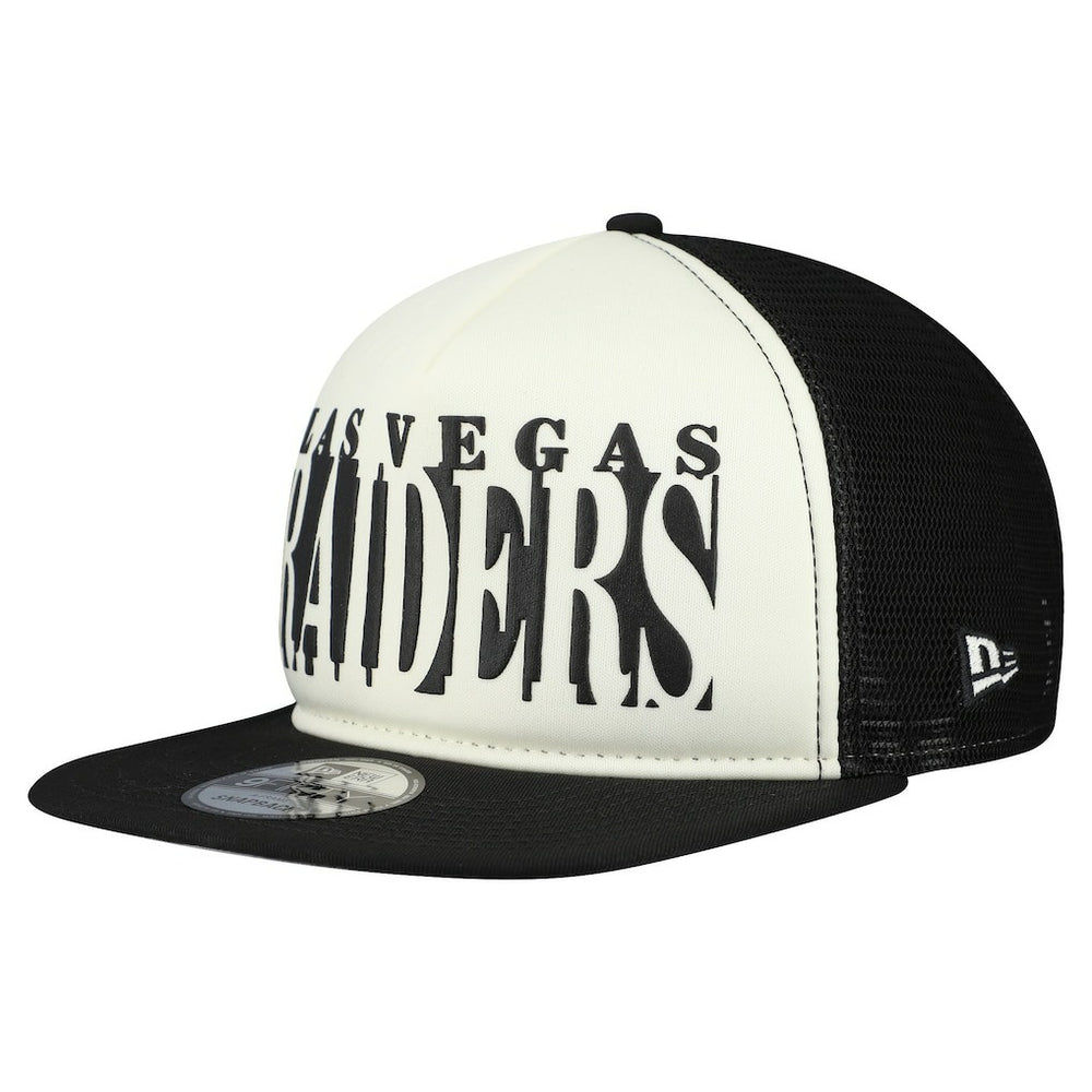Las Vegas Raiders New Era Cutout A-Frame 9FIFTY Snapback Hat Cream/Black
