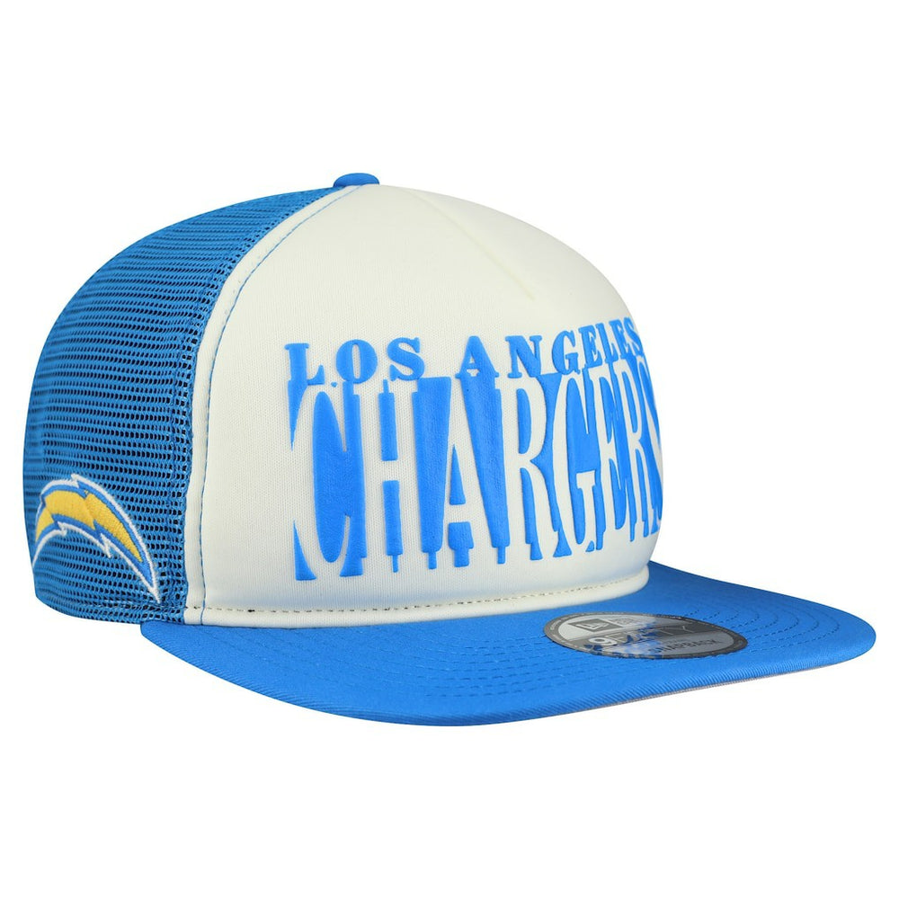 Los Angeles Chargers New Era Cutout A-Frame 9FIFTY Snapback Hat Cream/Powder Blue
