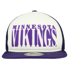 Minnesota Vikings New Era Cutout A-Frame 9FIFTY Snapback Hat Cream/Purple