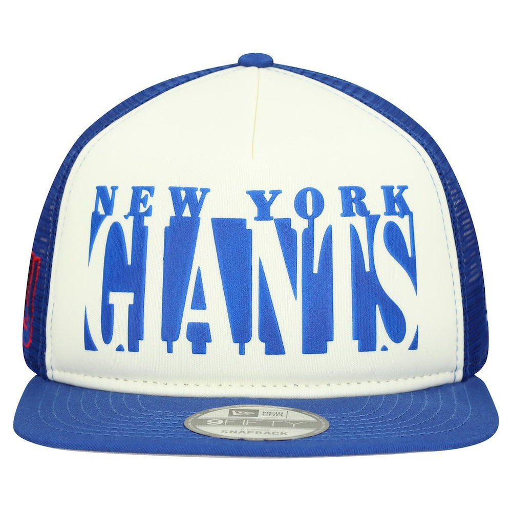 New York Giants New Era Cutout A-Frame 9FIFTY Snapback Hat Cream/Royal