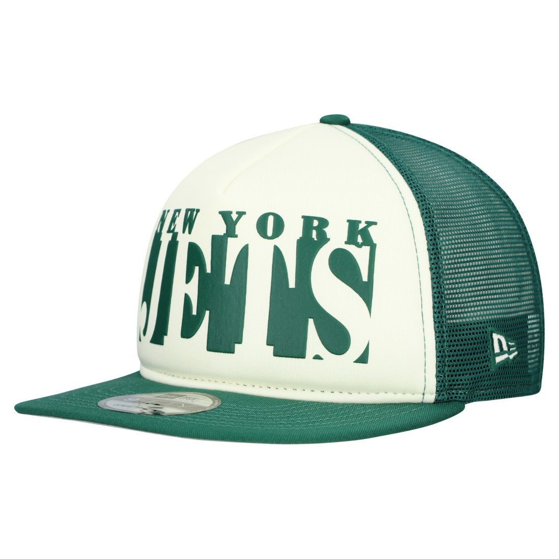 New York Jets New Era Cutout A-Frame 9FIFTY Snapback Hat Cream/Green