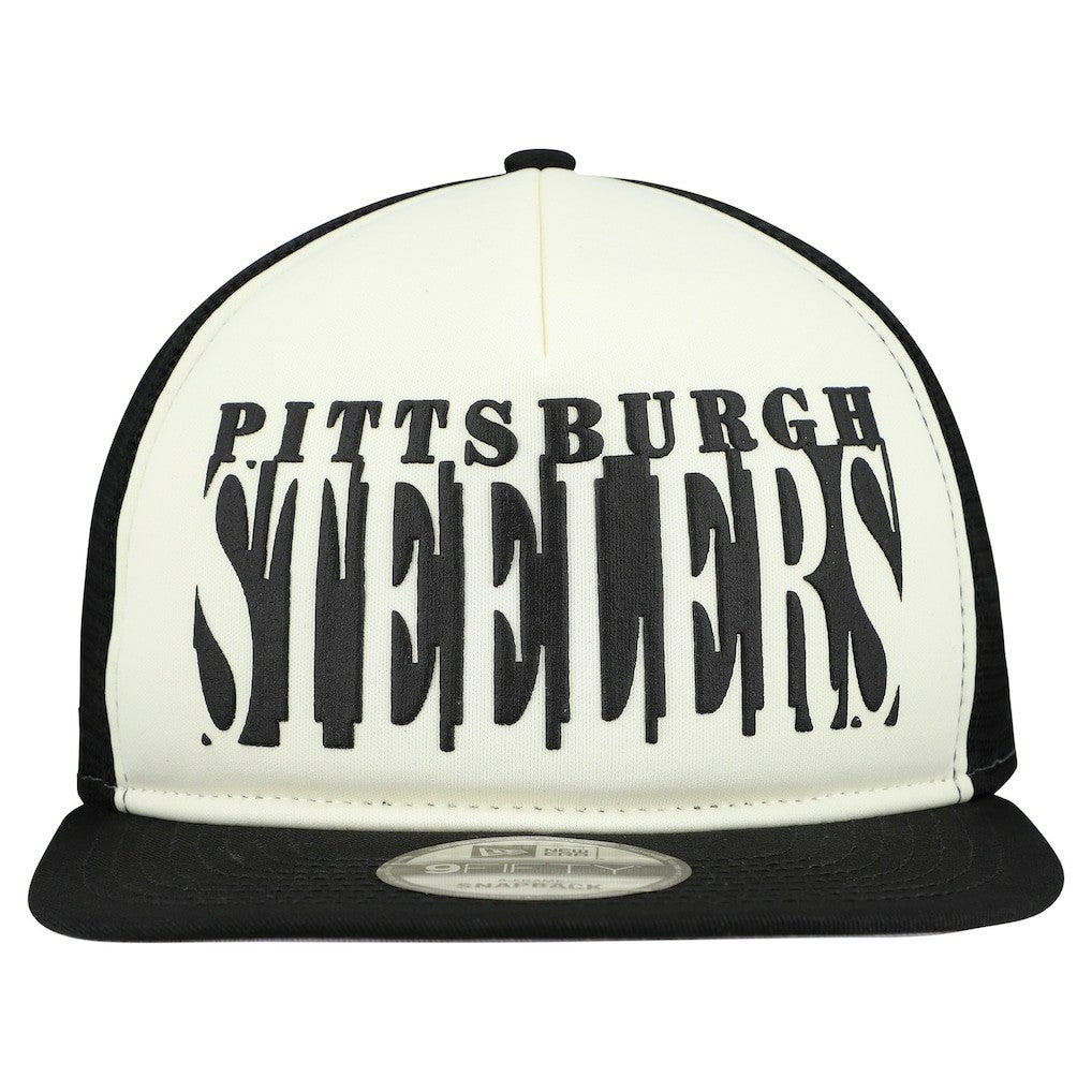 Pittsburgh Steelers New Era Cutout A-Frame 9FIFTY Snapback Hat Cream/Black