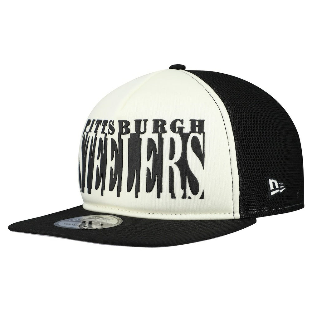 Pittsburgh Steelers New Era Cutout A-Frame 9FIFTY Snapback Hat Cream/Black