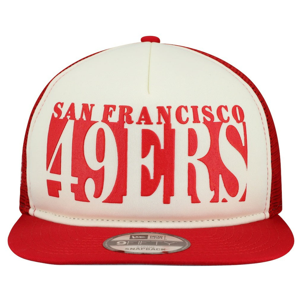 San Francisco 49ers New Era Cutout A-Frame 9FIFTY Snapback Hat Cream/Scarlet