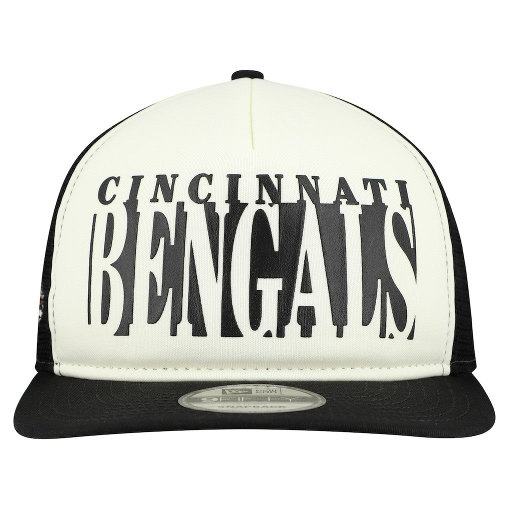 Cincinnati Bengals New Era Throwback Cutout A-Frame 9FIFTY Snapback Hat Cream/Black