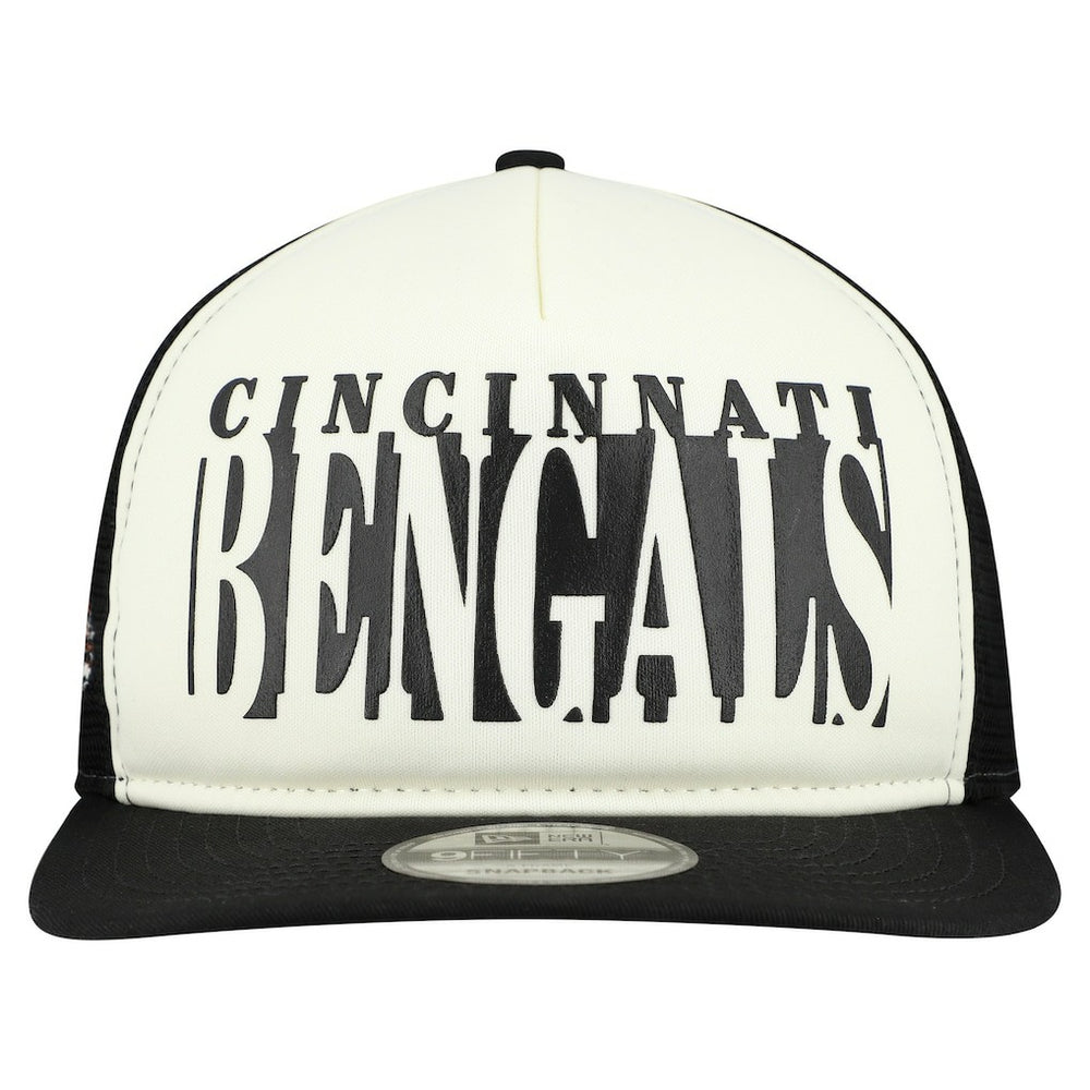 Cincinnati Bengals New Era Throwback Cutout A-Frame 9FIFTY Snapback Hat Cream/Black