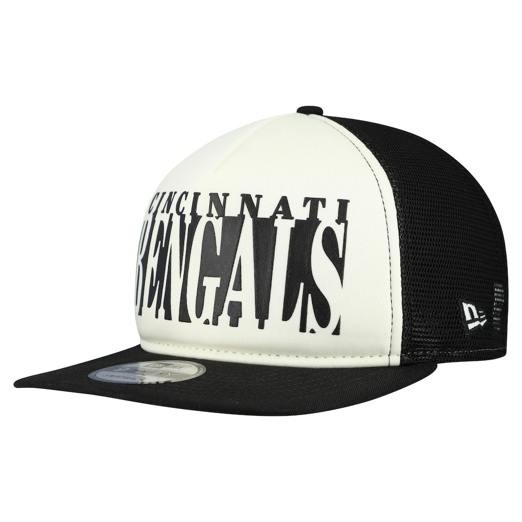 Cincinnati Bengals New Era Throwback Cutout A-Frame 9FIFTY Snapback Hat Cream/Black