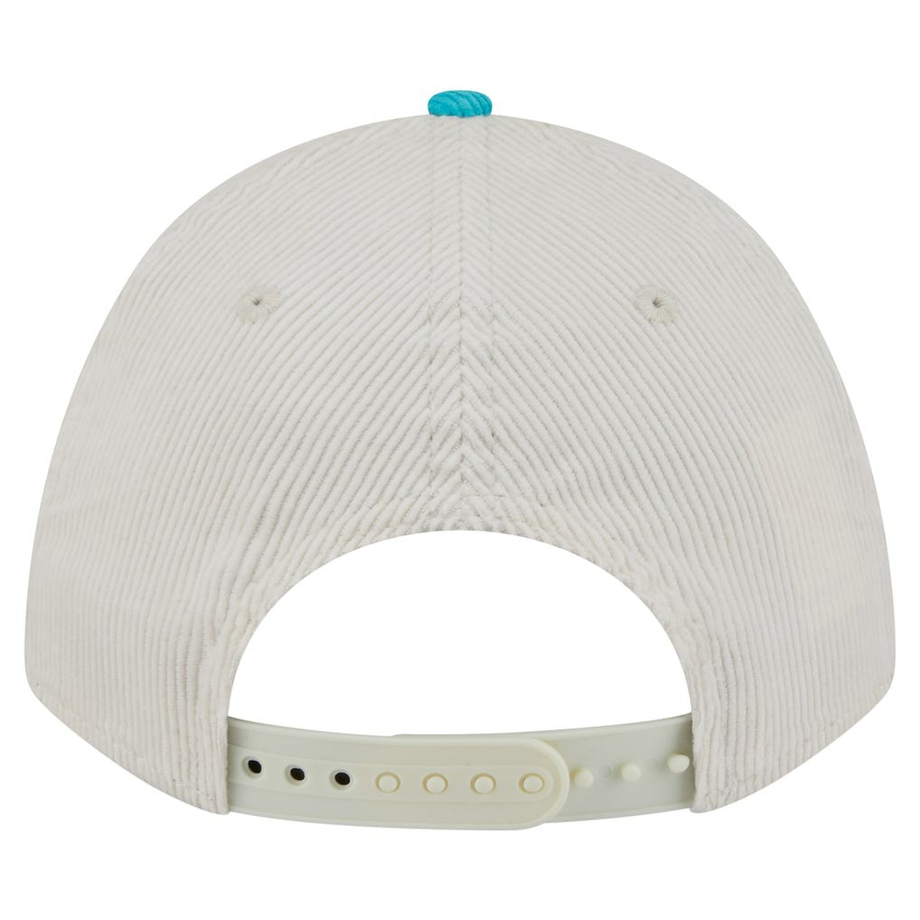 Miami Dolphins New Era Throwback Two-Tone Sided Corduroy 9FORTY A-Frame Adjustable Hat Cream/Aqua