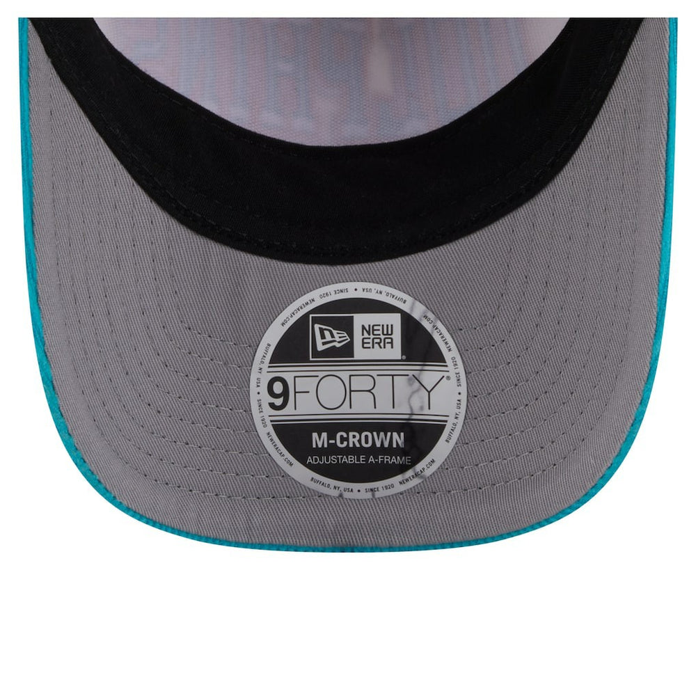 Miami Dolphins New Era Throwback Two-Tone Sided Corduroy 9FORTY A-Frame Adjustable Hat Cream/Aqua