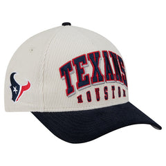 Houston Texans New Era Two-Tone Sided Corduroy 9FORTY A-Frame Adjustable Hat Cream/Navy