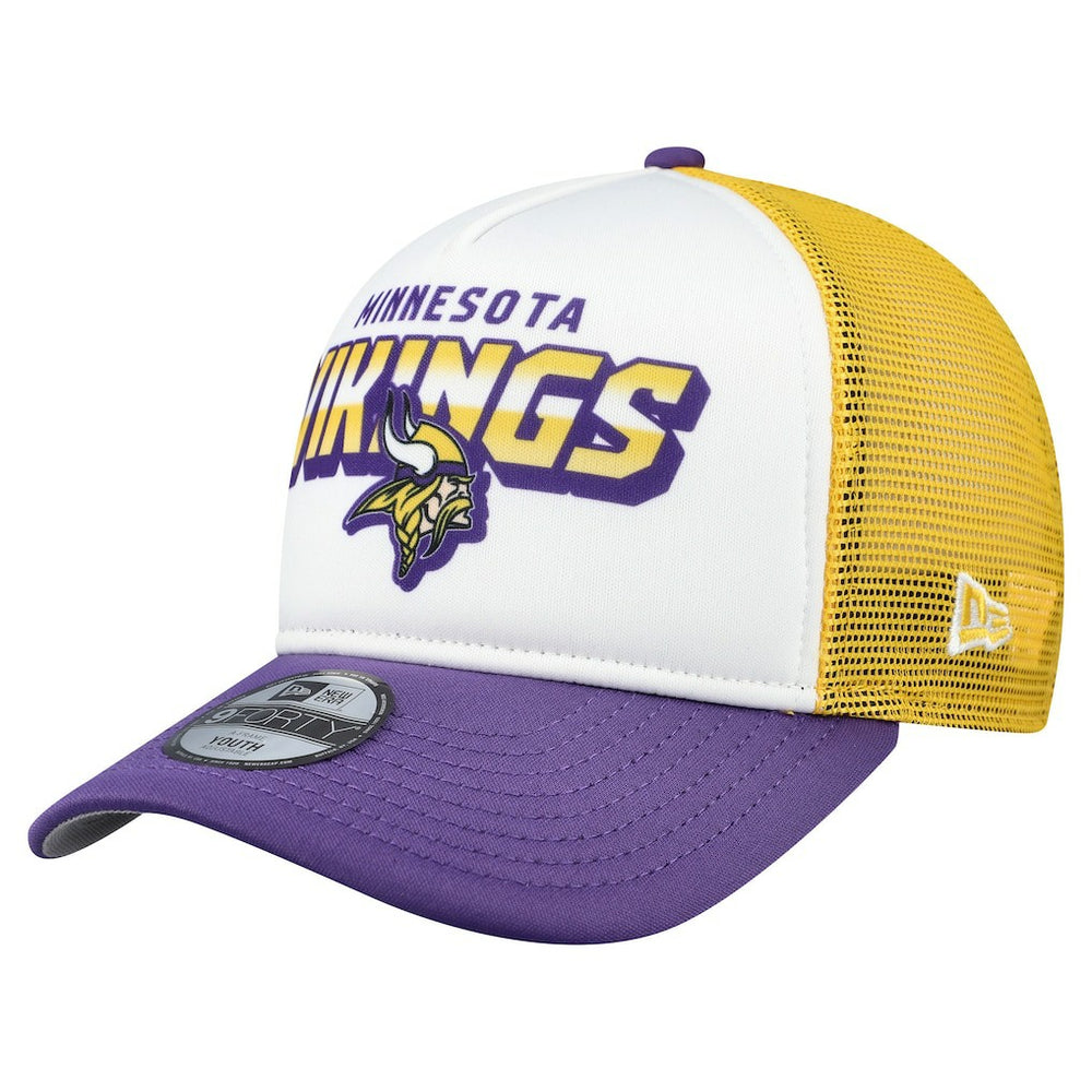 Minnesota Vikings New Era Youth Streak 9FORTY A-Frame Adjustable Hat White/Purple