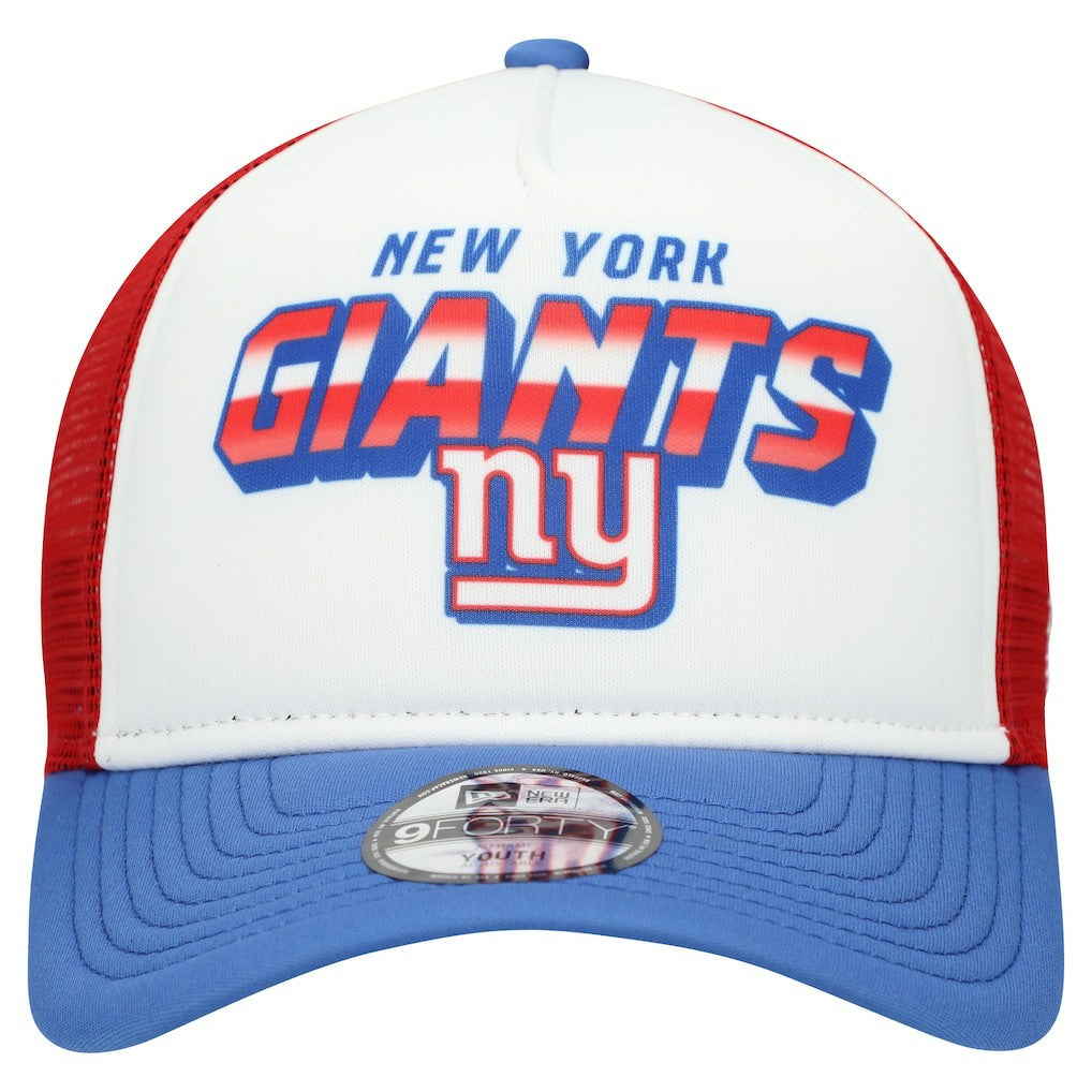 New York Giants New Era Youth Streak 9FORTY A-Frame Adjustable Hat White/Royal